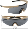 Тактичні захисні окуляри Xaegistac з 3 лінзами (Khaki Frame) мал.2
